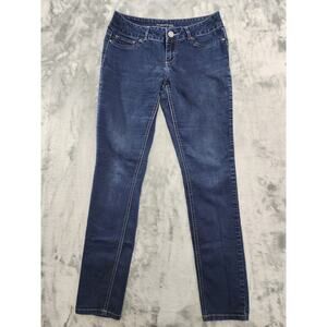 Maurices Low Rise Stretch Denim Jeggings Size M-R Blue Skinny Casual Dark Wash
